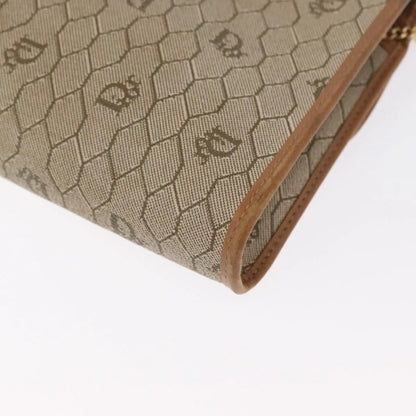 Christian Dior Vintage Honeycomb chain Canvas, Beige, Canvas, Shoulder Bag