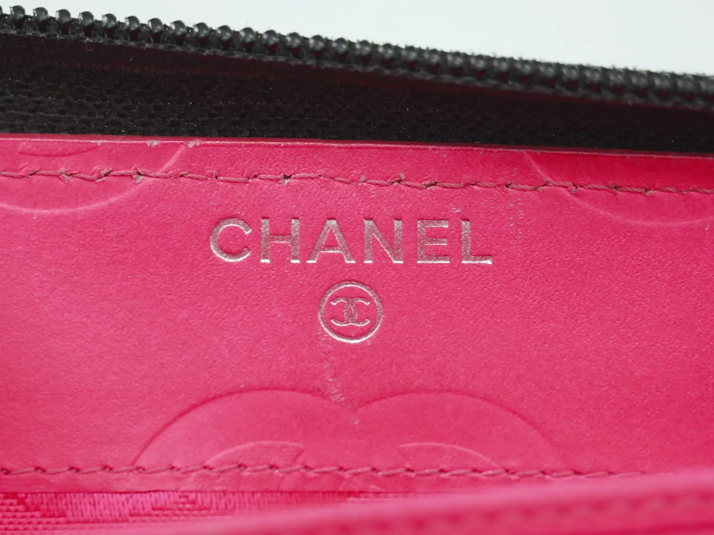 Chanel Cambon Zip Around Quilted Lambskin, Black, Leather, Wallet