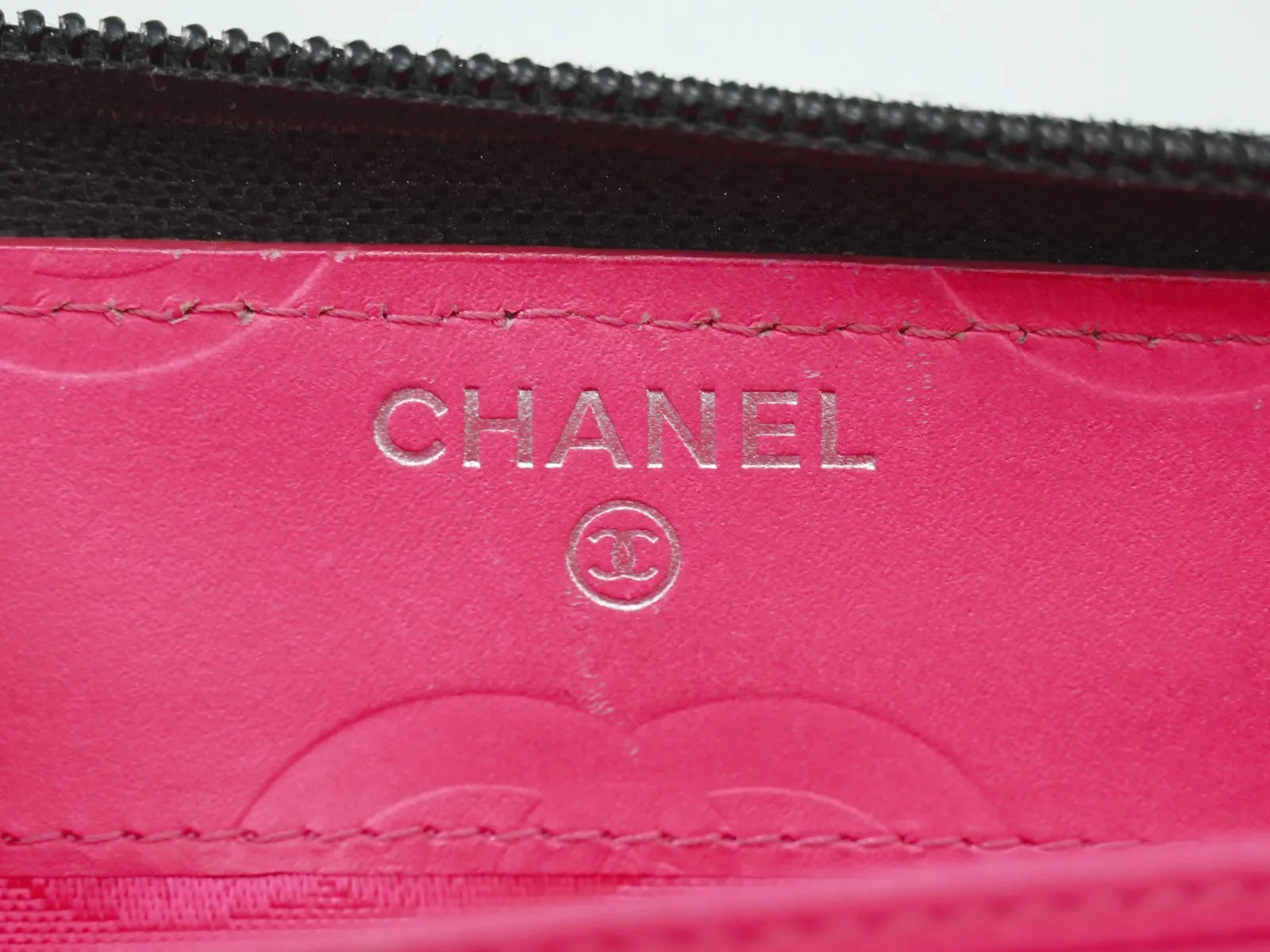 Chanel Cambon Zip Around Quilted Lambskin, Black, Leather, Wallet