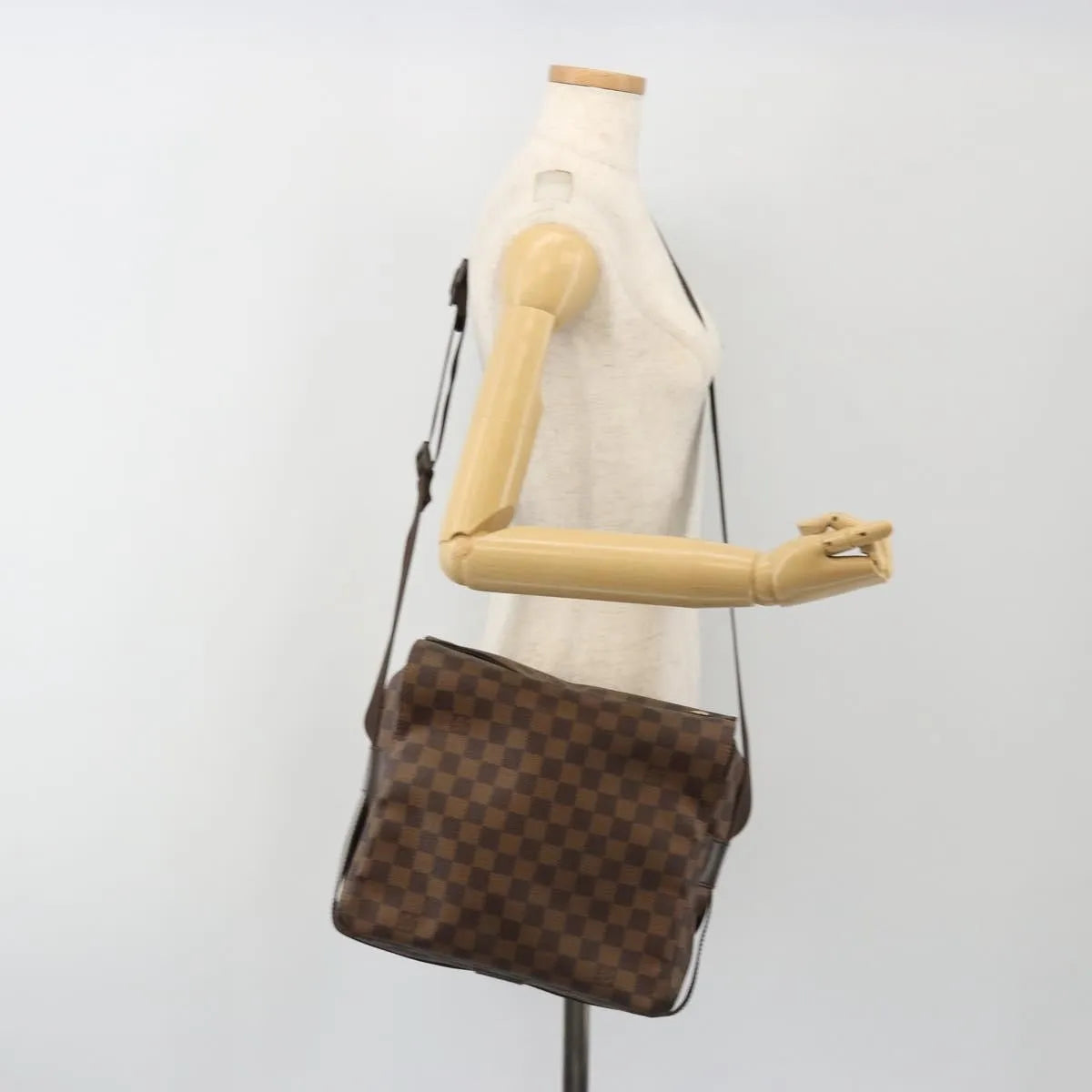 Louis Vuitton Naviglio Damier, Brown, Canvas, Shoulder Bag