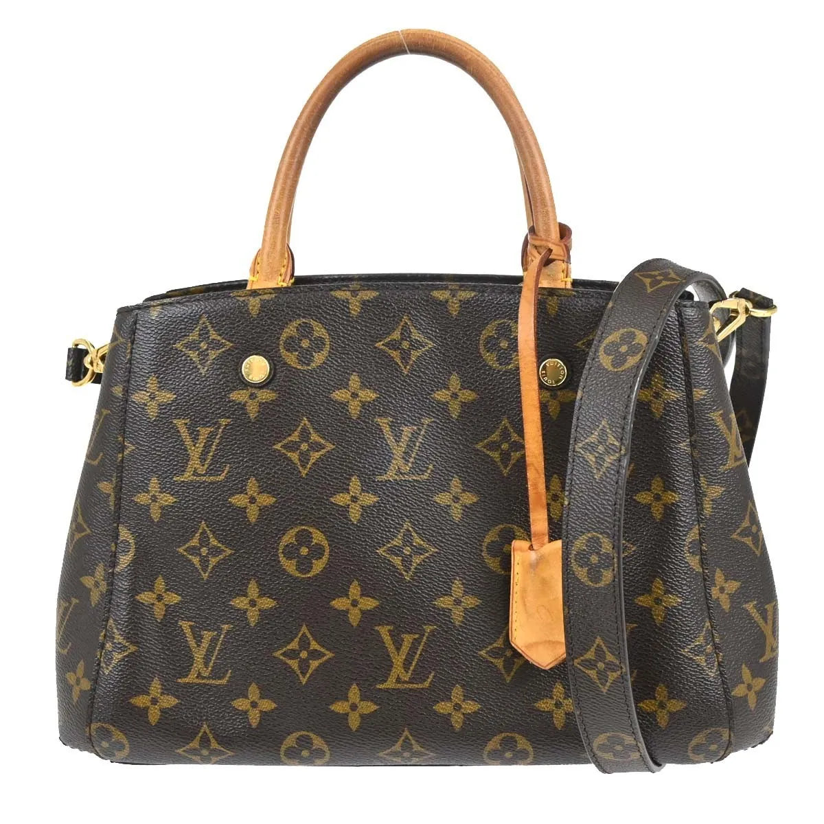 Louis Vuitton Montaigne Monogram, Brown, Canvas, Handbag