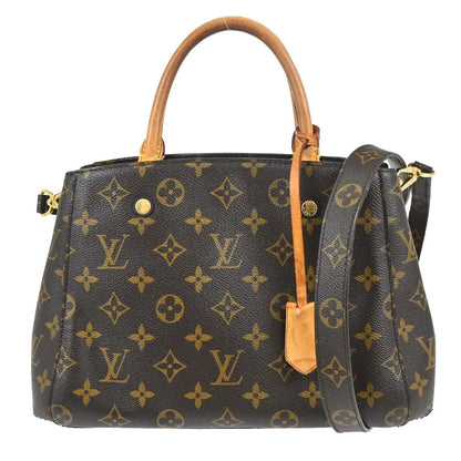 Louis Vuitton Montaigne Monogram, Brown, Canvas, Handbag