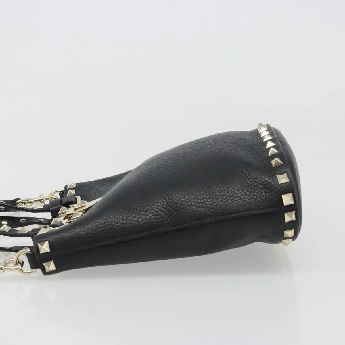 Valentino Garavani Rockstud Leather, Black, Leather, Handbag