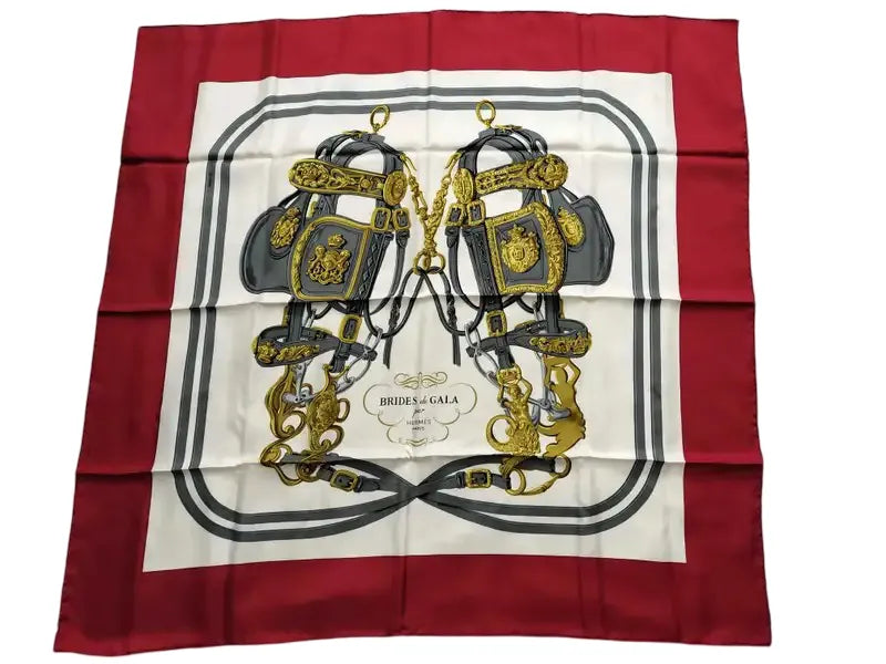 Hermes Carré 90 Silk multicolor, Red, Silk, Scarf