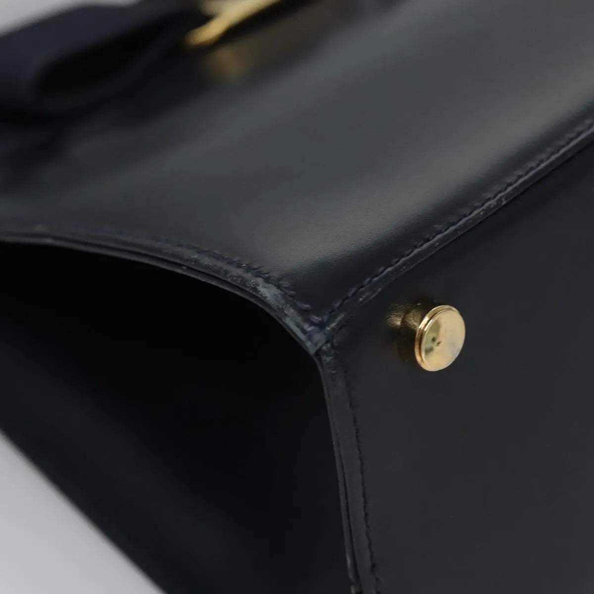 Salvatore Ferragamo Convertible Vara Bow Tote Leather, Navy, Leather, Handbag