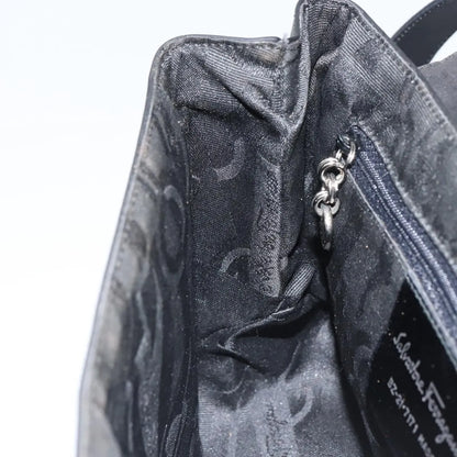 Salvatore Ferragamo Vala Leather, Black, Patent Leather, Shoulder Bag