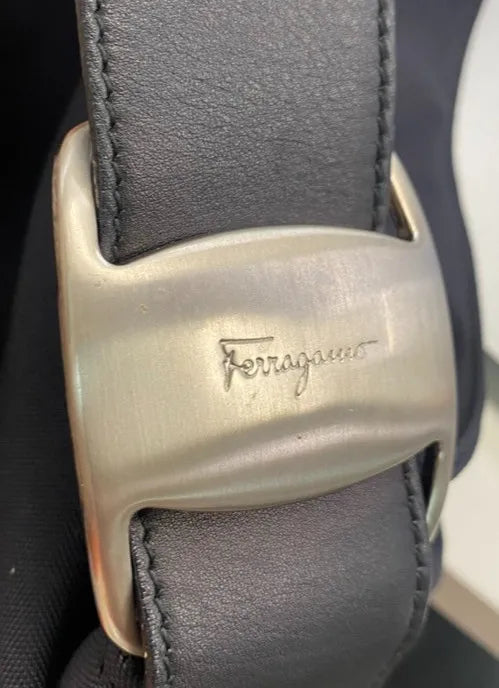 Salvatore Ferragamo Vara Nylon, Black, Nylon, Shoulder Bag