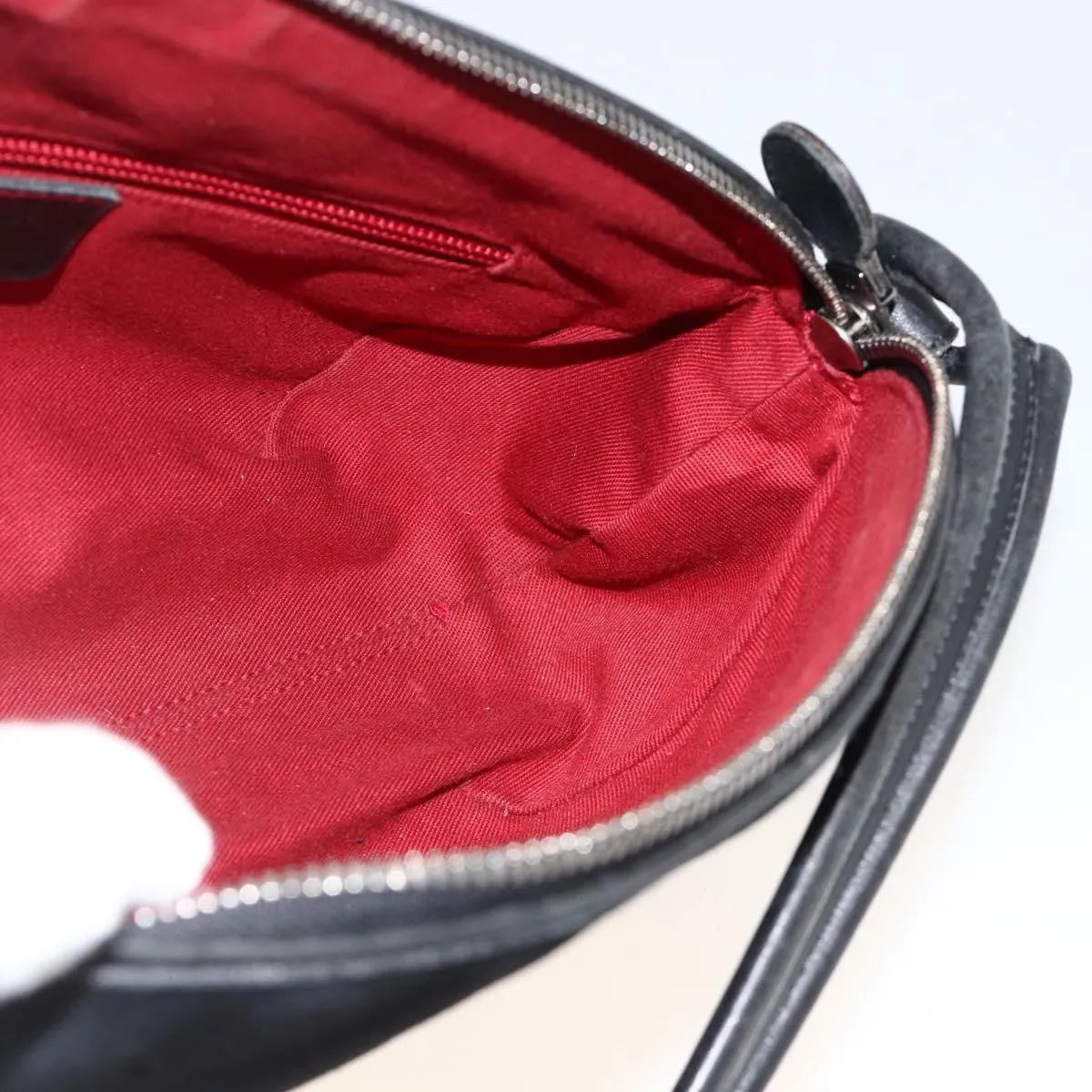 Salvatore Ferragamo Gancini Suede, Black, Suede, Shoulder Bag