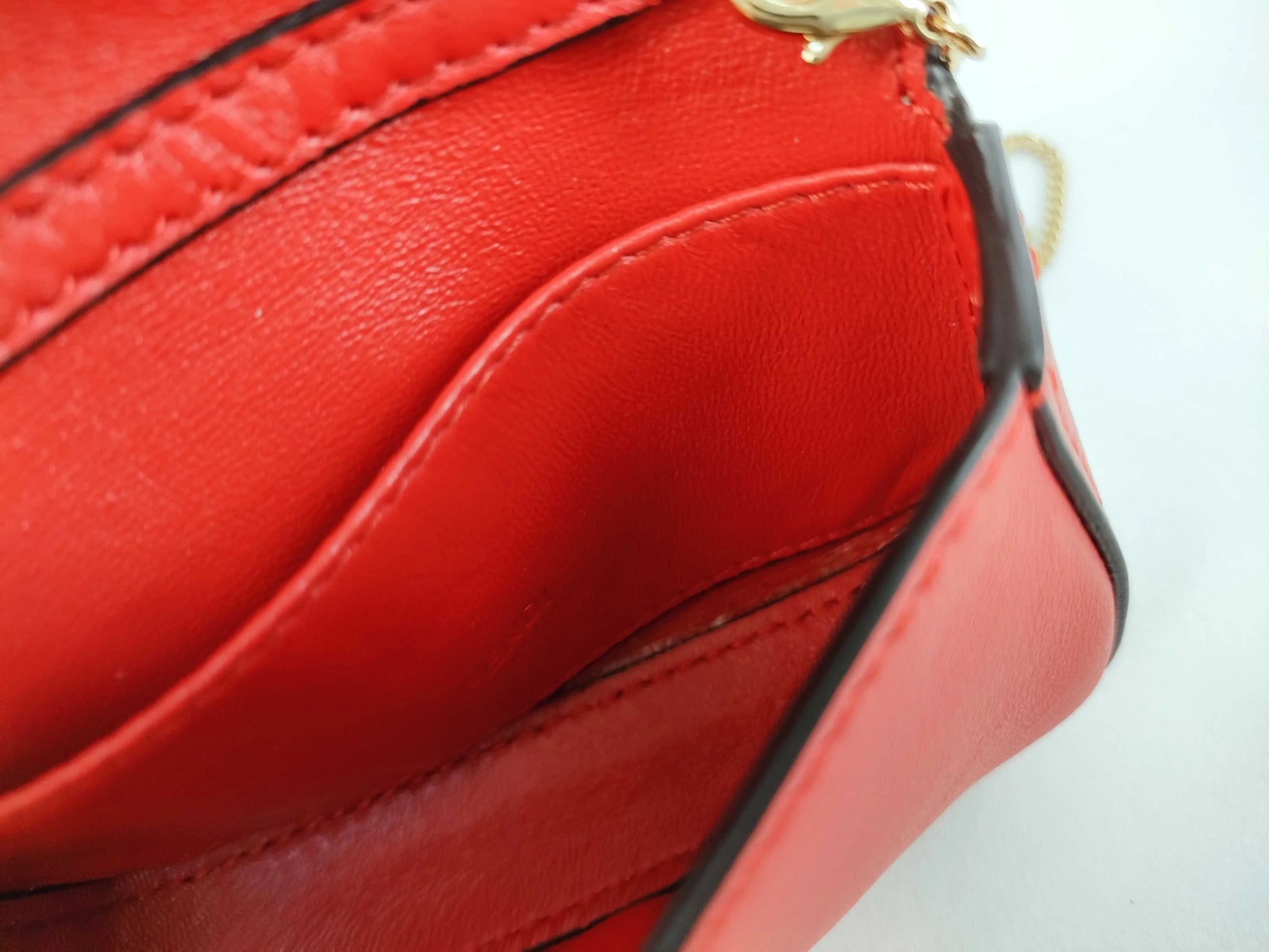 Fendi Baguette Bag Charm Leather, Red, Leather, Clutch