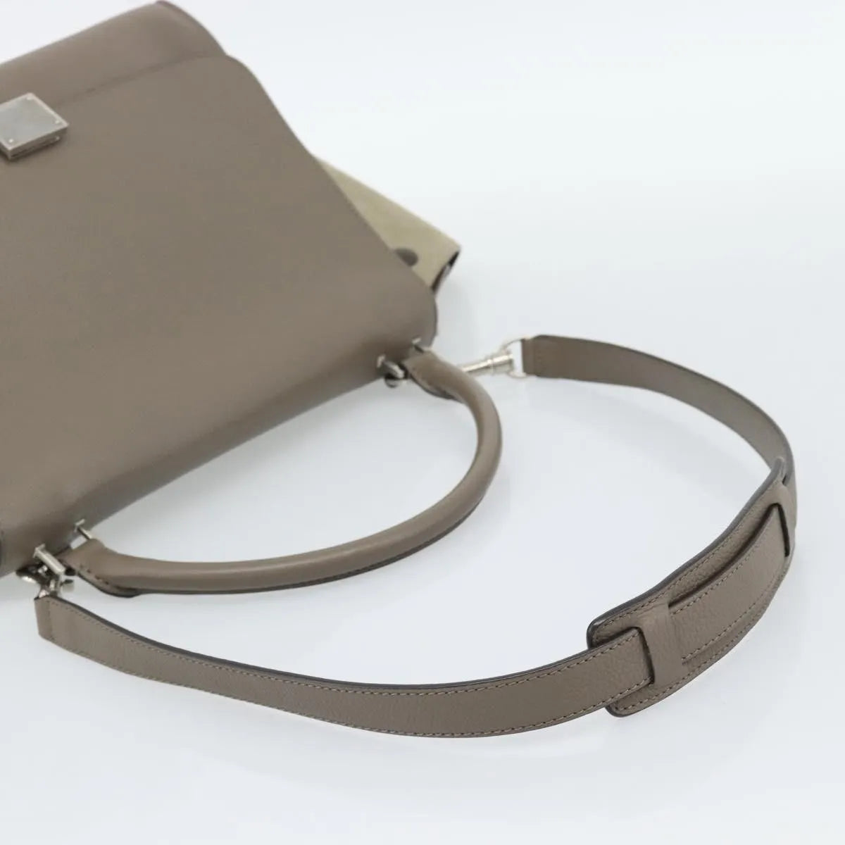 Celine Trapeze Leather with Suede, Gray, Leather, Handbag