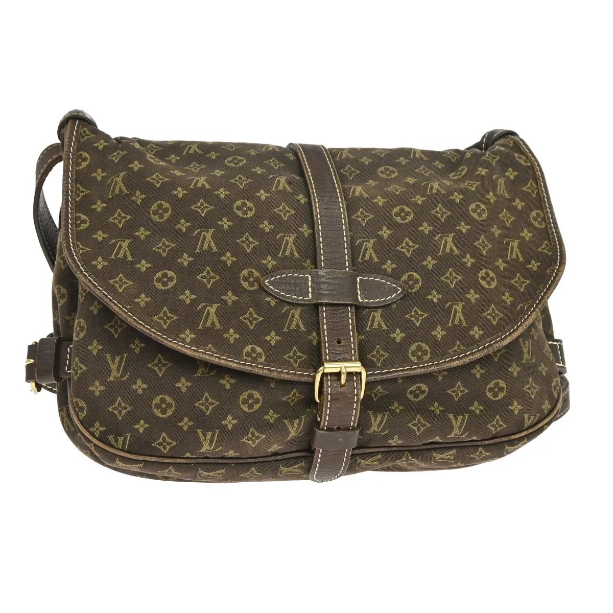 Louis Vuitton Saumur Mini Lin, Brown, Canvas, Shoulder Bag