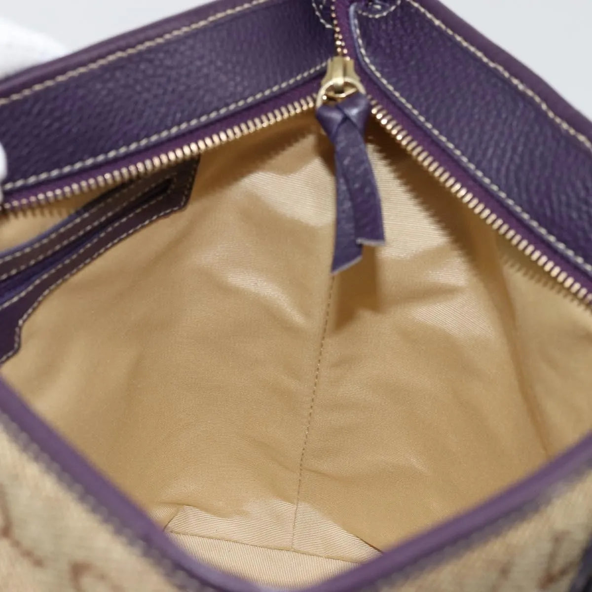 Bvlgari Logomania Canvas, Beige, Canvas, Tote Bag