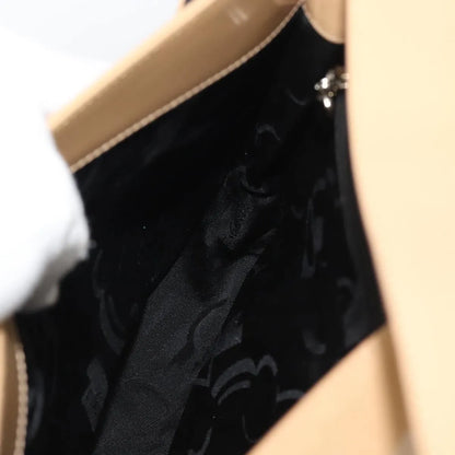 Salvatore Ferragamo Gancini Patent Leather, Beige, Patent Leather, Shoulder Bag