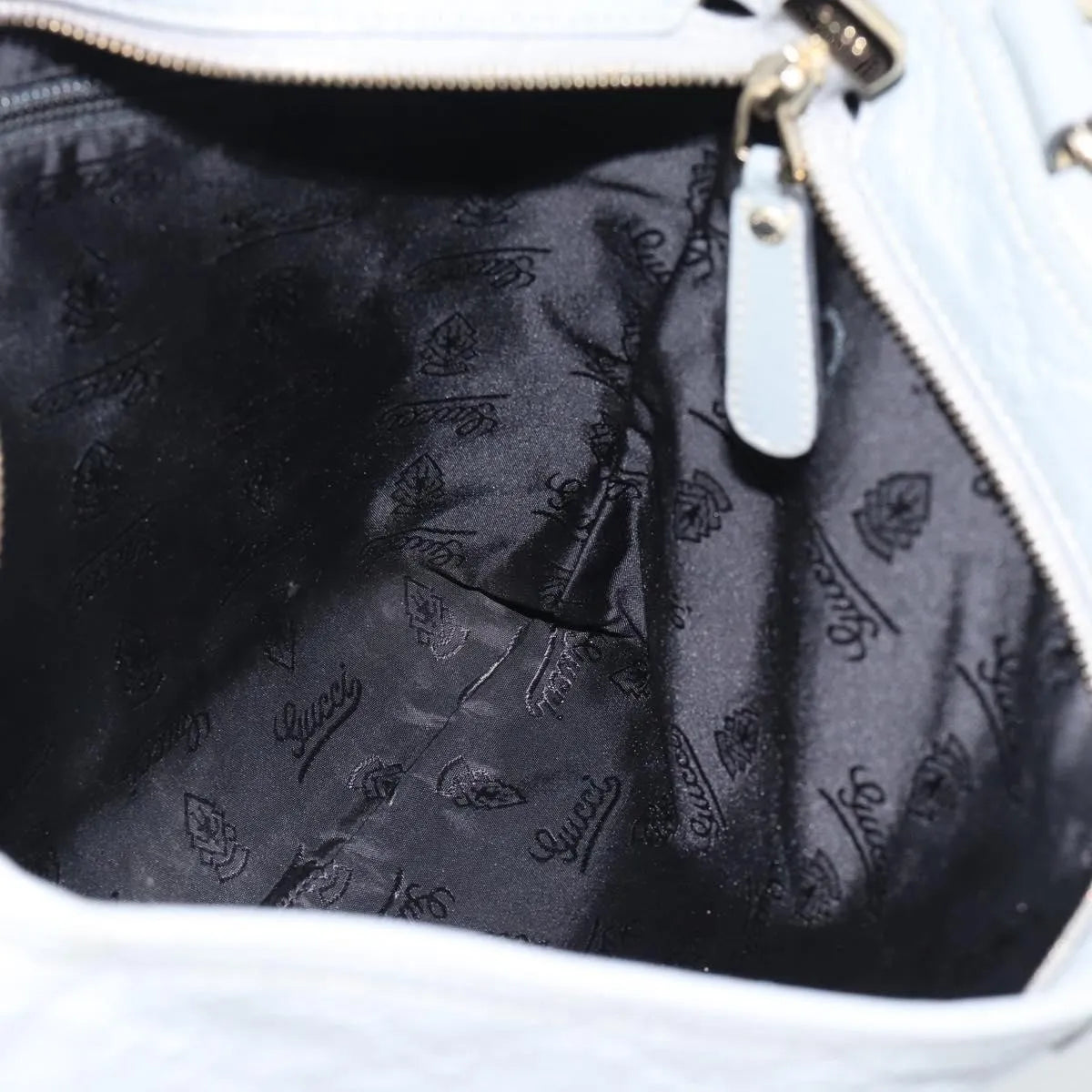Gucci Zip Top Messenger Guccissima Leather, Gray, Canvas, Shoulder Bag