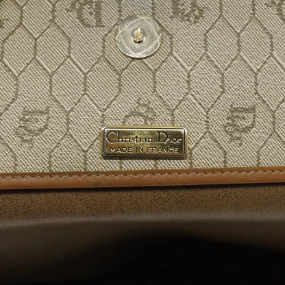 Christian Dior Vintage Honeycomb Canvas, Beige, Canvas, Shoulder Bag