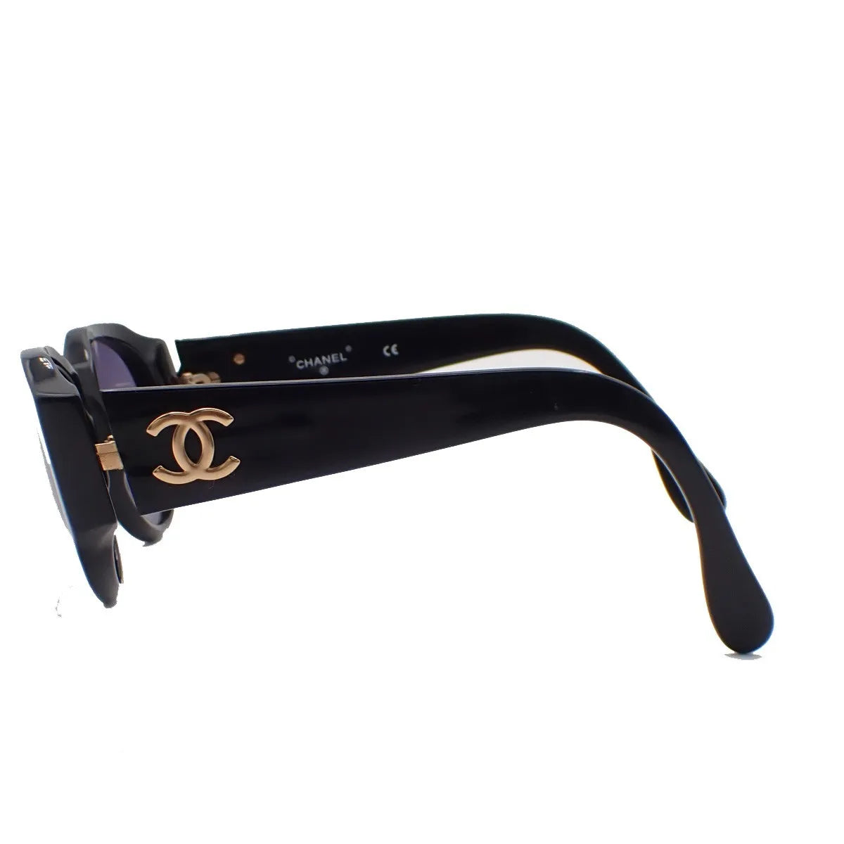 Chanel CHANEL Logo Sunglasses Eye Wear Plastic, Black, Plastic, Sunglasses