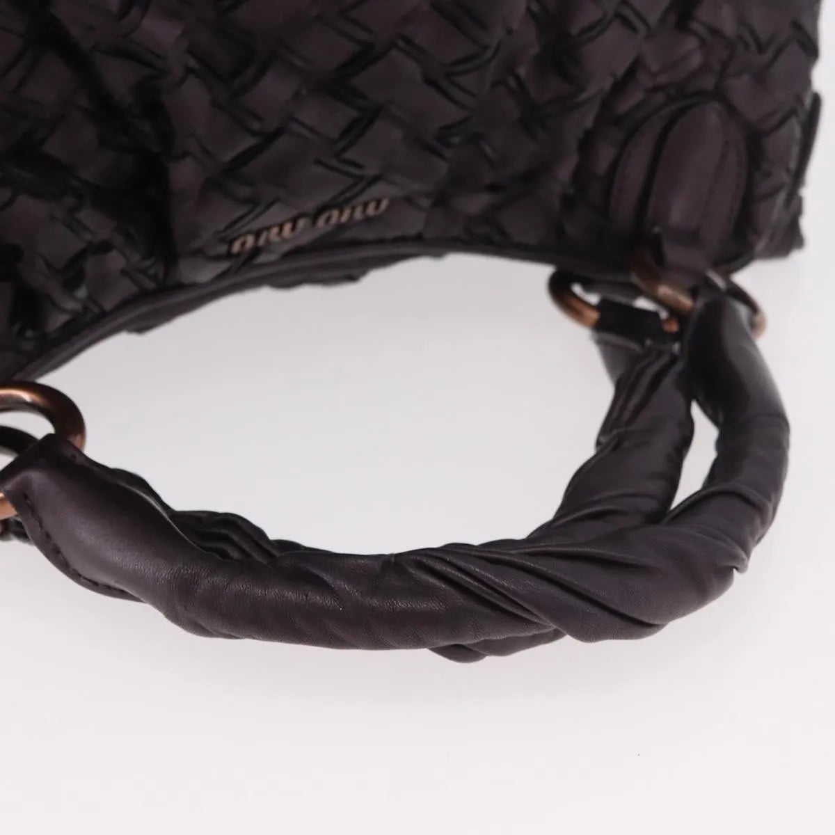 Miu Miu Hobo Woven Leather, Purple, Leather, Handbag