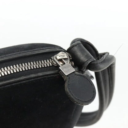 Salvatore Ferragamo Gancini Suede, Black, Suede, Shoulder Bag