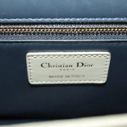 Christian Dior 30 Montaigne Chain Flap Micro Cannage Metallic Calfskin, Beige, Patent Leather, Shoulder Bag