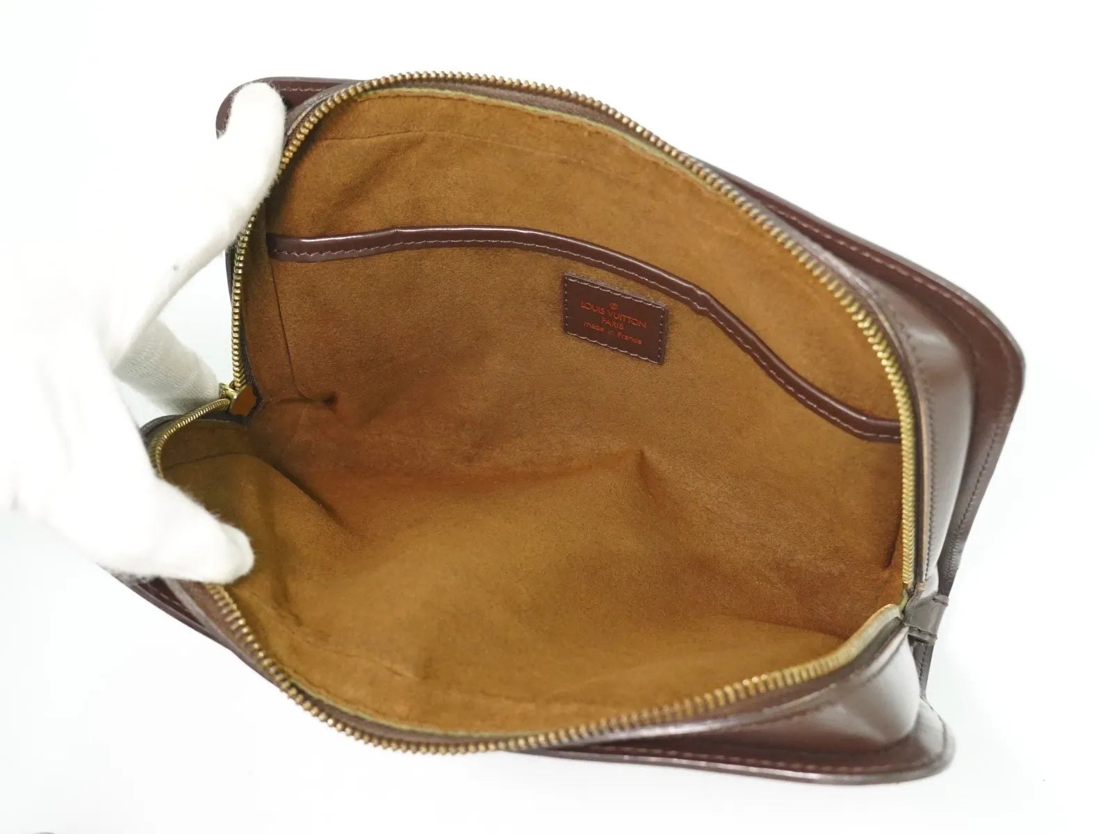 Louis Vuitton Pochette Saint Louis Damier, Brown, Canvas, Clutch