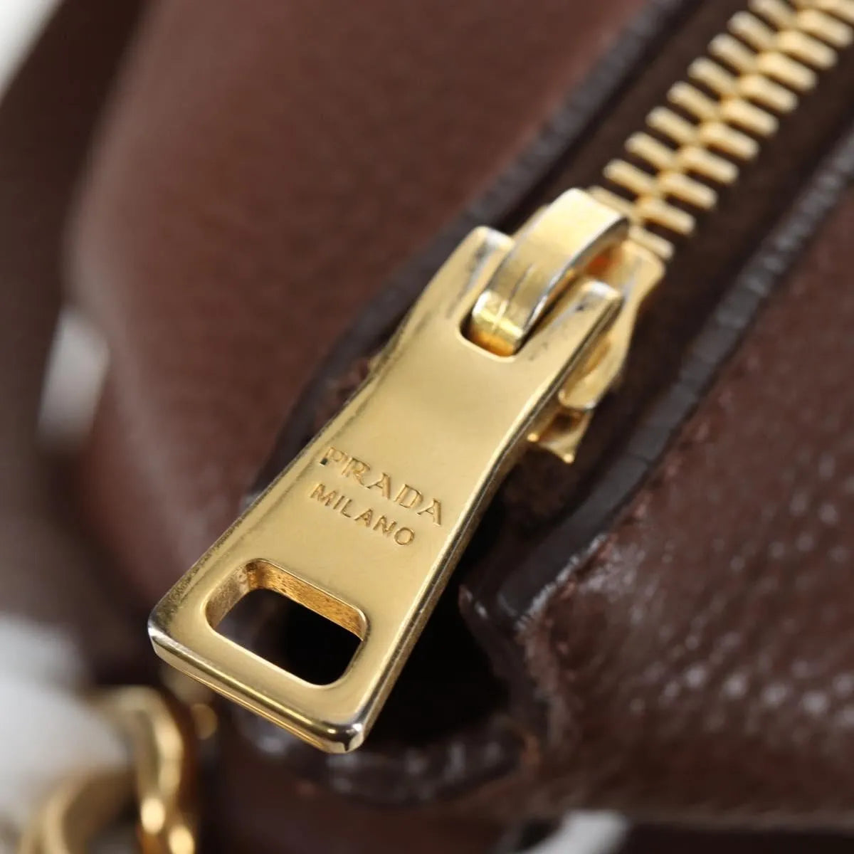 Prada Side Zip Hobo Soft Calf, Brown, Leather, Shoulder Bag