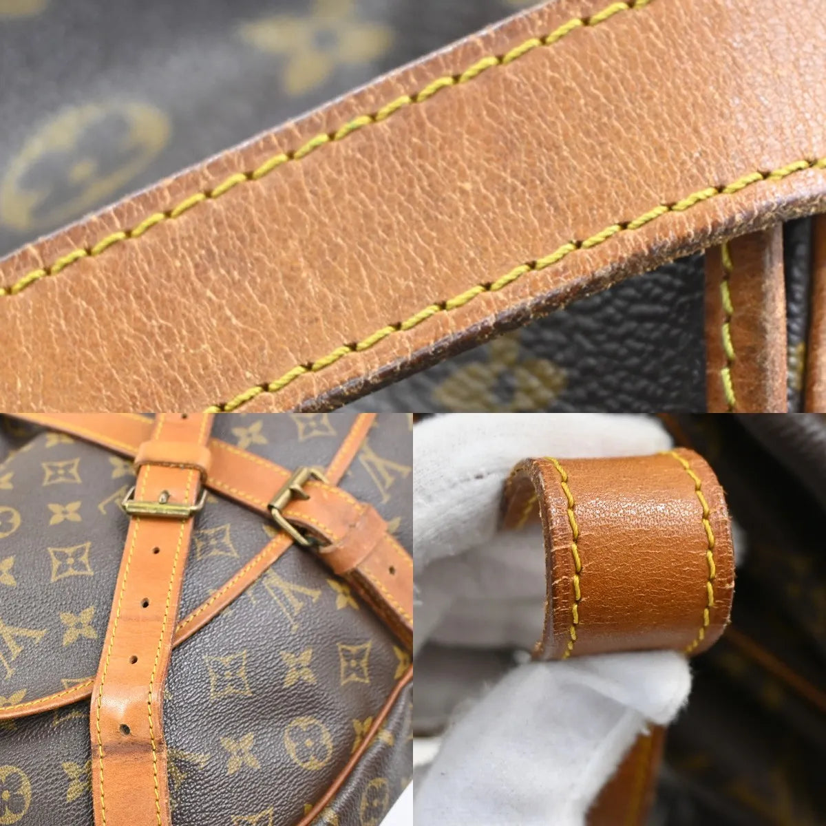 Louis Vuitton Saumur Monogram Canvas, Brown, Leather, Shoulder Bag