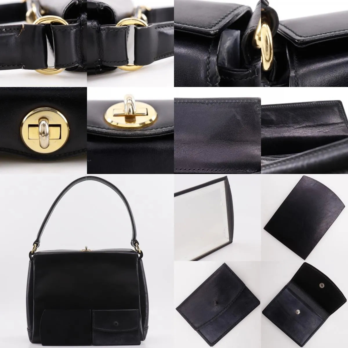 Gucci Vintage Leather, Black, Leather, Shoulder Bag