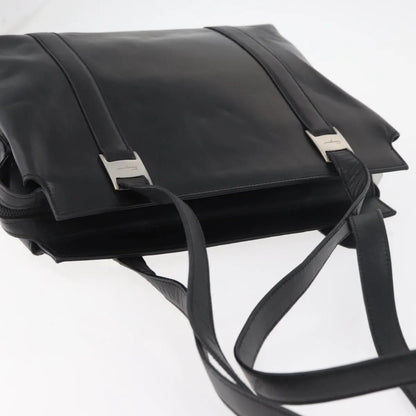 Salvatore Ferragamo Vintage Leather, Black, Leather, Tote Bag