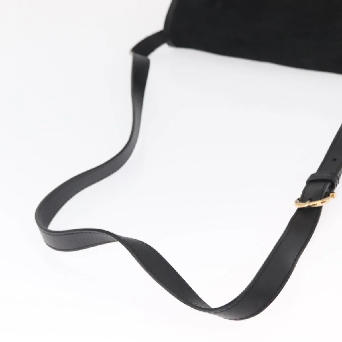 Salvatore Ferragamo Gancini Suede, Black, Suede, Shoulder Bag