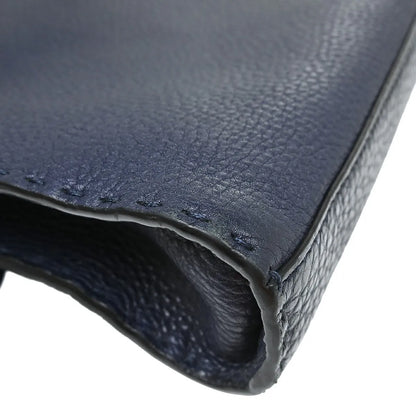 Fendi Selleria Peekaboo Fit Leather, Navy, Leather, Handbag