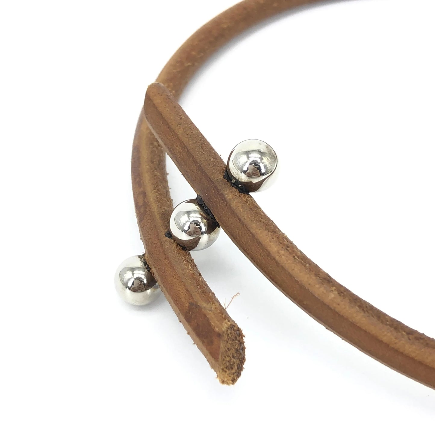 Hermes Tournis Chocker Tournis leather, Brown, Leather, Necklace