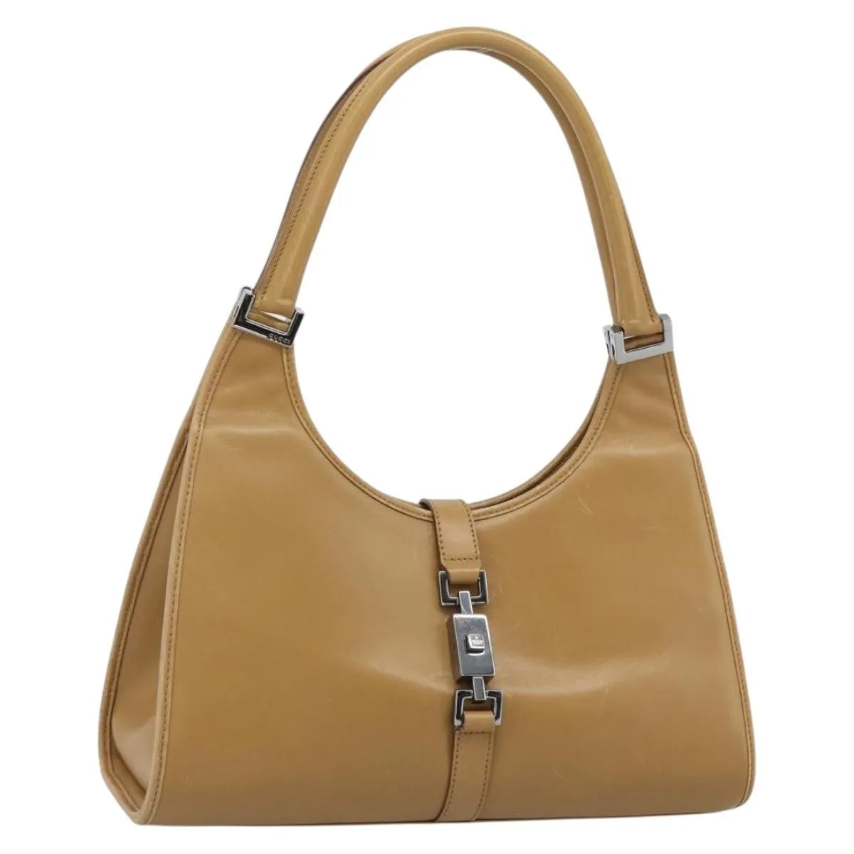 Gucci Piston Jackie O Hobo Leather, Beige, Leather, Handbag