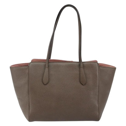 Gucci Swing Tote Leather, Gray, Leather, Tote Bag