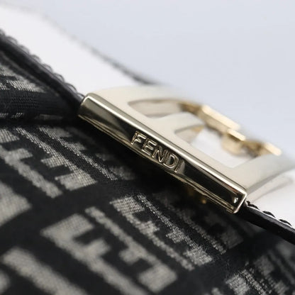 Fendi Vintage Flap Zucchino Canvas, Black, Canvas, Shoulder Bag