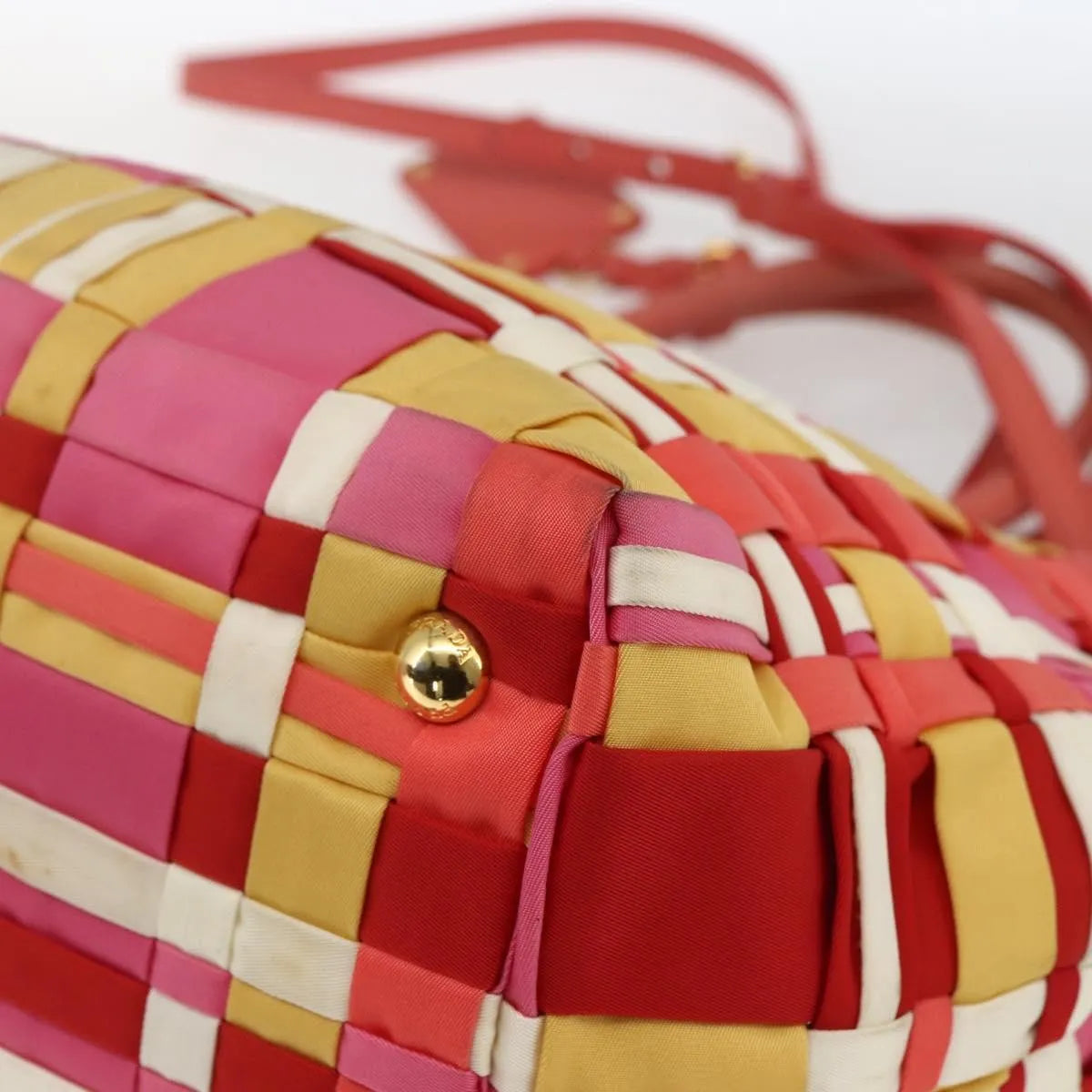 Prada Open Convertible Tote Woven Tessuto, Multicolour, Nylon, Tote Bag