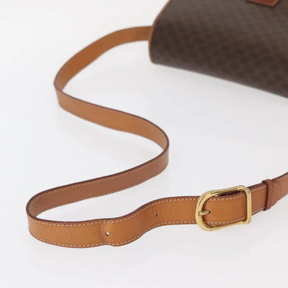 Celine Vintage Macadam Canvas, Brown, Canvas, Shoulder Bag
