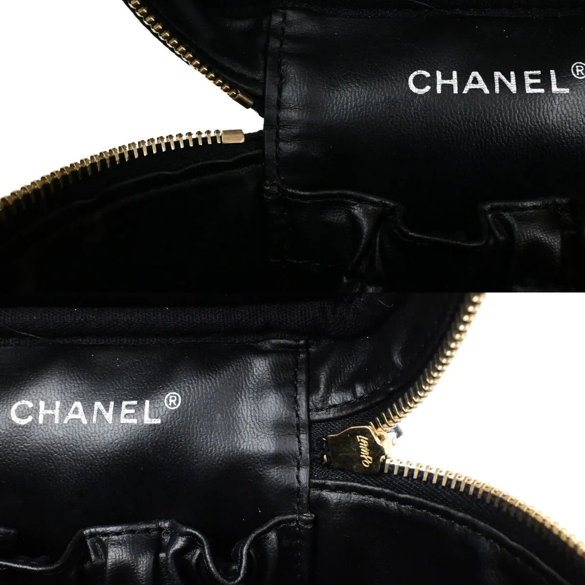 Chanel Vintage Timeless Cosmetic Case Caviar, Black, Calfskin, Handbag
