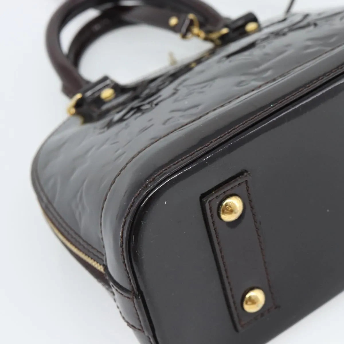 Louis Vuitton Alma Patent Leather, Brown, Patent Leather, Handbag