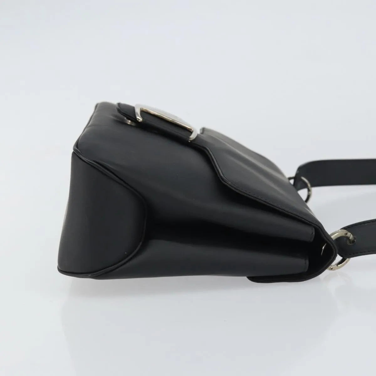 Salvatore Ferragamo Vala Leather, Black, Patent Leather, Shoulder Bag