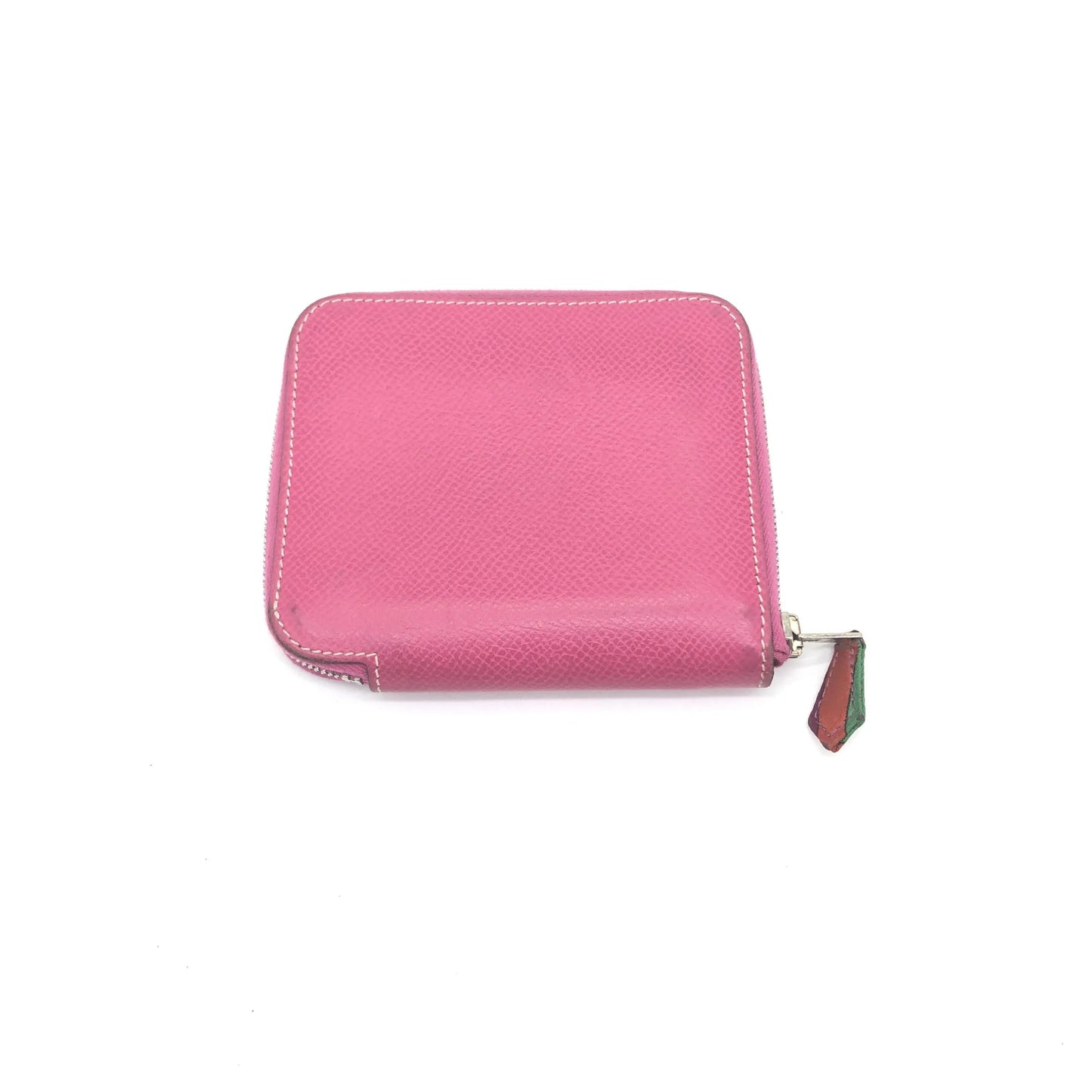 Hermes Azap Silkin Epsom Leather Silk, Pink, Calfskin, Wallet