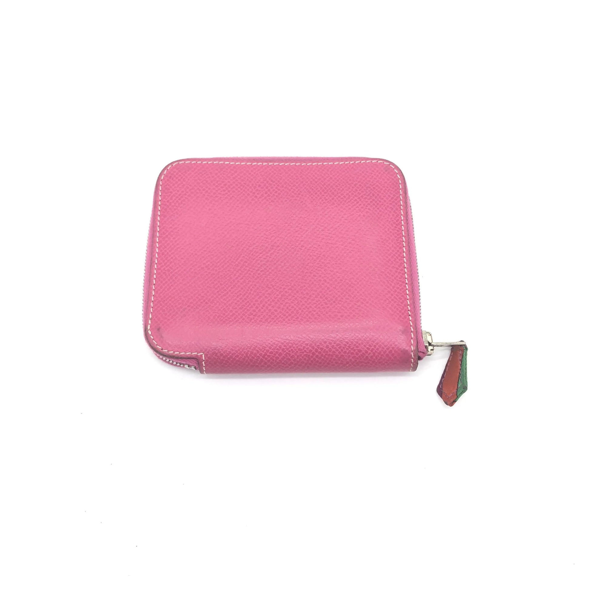 Hermes Azap Silkin Epsom Leather Silk, Pink, Calfskin, Wallet