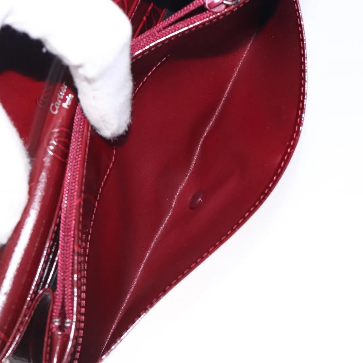 Cartier Happy Birthday Long Patent leather, Burgundy, Patent Leather, Wallet