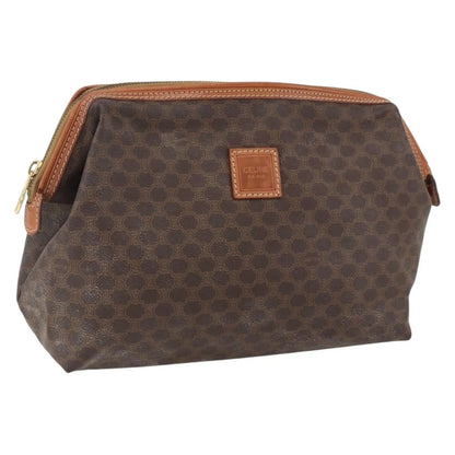 Celine Macadam Pochette Canvas, Brown, Canvas, Clutch