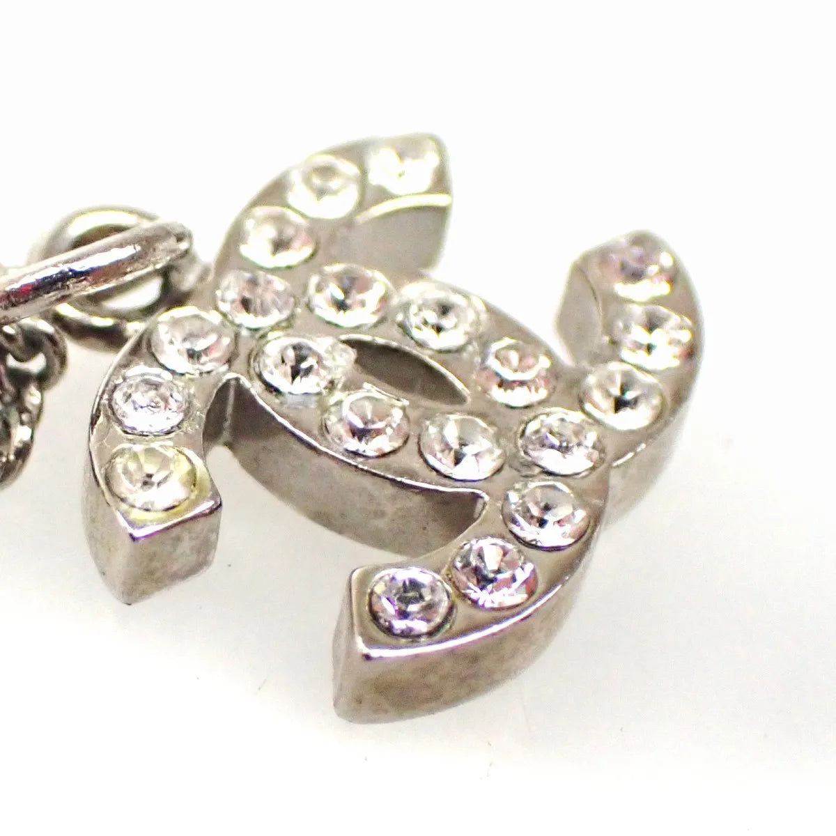 Chanel Vintage CC Logo Chain Charm Pendant silver plated, Silver, Silver Plated, Necklace