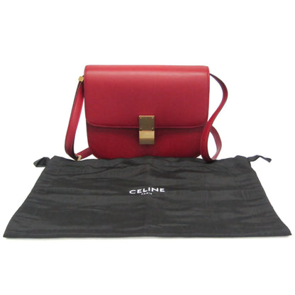 Celine Classic Box Smooth Leather, Red, Calfskin, Handbag
