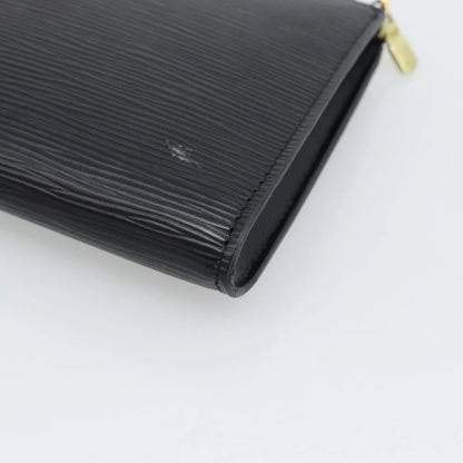 Louis Vuitton Pochette Accessoires Epi, Black, Leather, Clutch