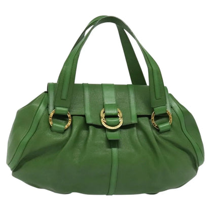 Bvlgari Chandra Hobo Leather, Green, Leather, Handbag