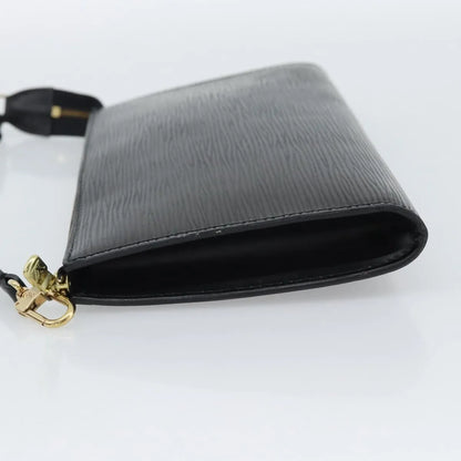 Louis Vuitton Pochette Accessoires Epi, Black, Leather, Clutch