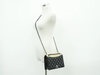 Chanel Ballerine Flap Quilted Lambskin, Black, Leather, Shoulder Bag