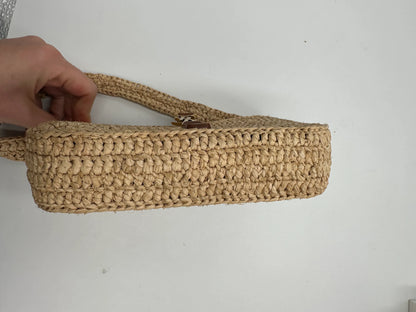 Saint Laurent Le 5 a 7 Hobo Raffia, Beige, Wood, Shoulder Bag
